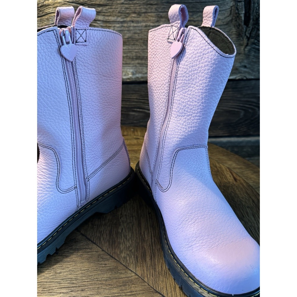 Dr. Martens Bex Heart Boots Kids US 6 Uk Round Toe MidCalf JOBB1550 Pink Leather - Picture 8 of 12